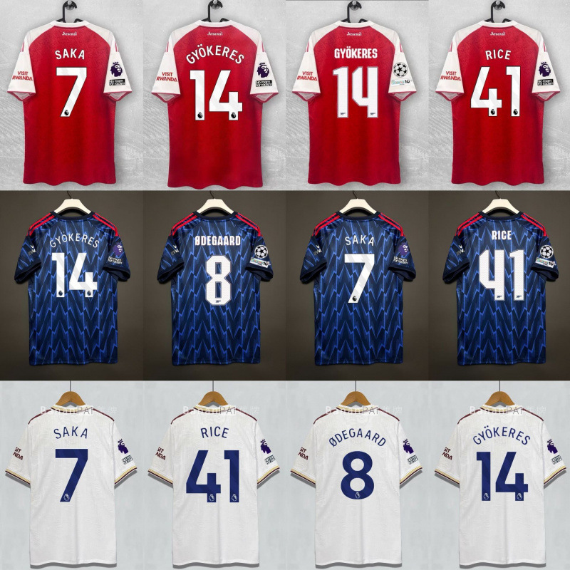 2526 Arsenal N Home and Away Team Uniforms Saka Reis Odegaard Zhekailish Jersey Football Training and Competition Uniforms