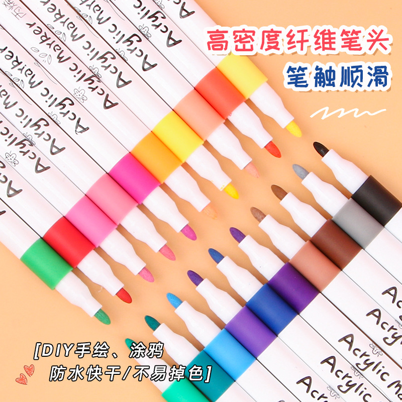 A base de agua marcador acrílico traje 36 color arte graffiti color pluma estudiante especial DIY pintura color pluma al por mayor