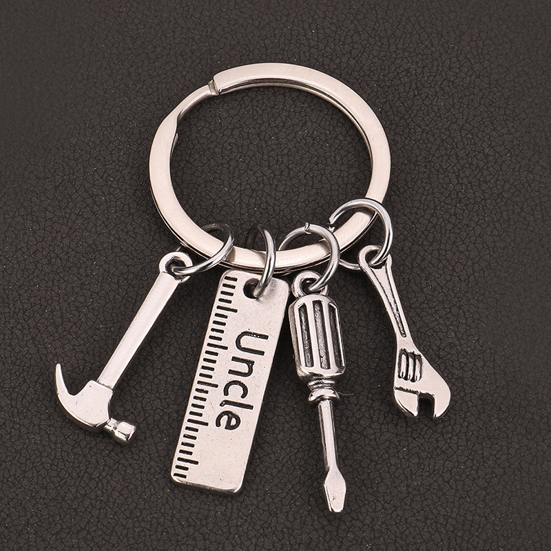 Zinc alloy Material Simple Style Letter Ruler Wrench Zinc Alloy Father'S Day Men's Slip-on Keychain