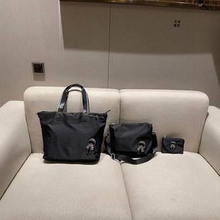 Cross-border Three-piece Tote Bag New Sticking Diamond Smiley Lightweight Waterproof Cloth Nylon Large Capacity Crossbody Shoulder Bag
