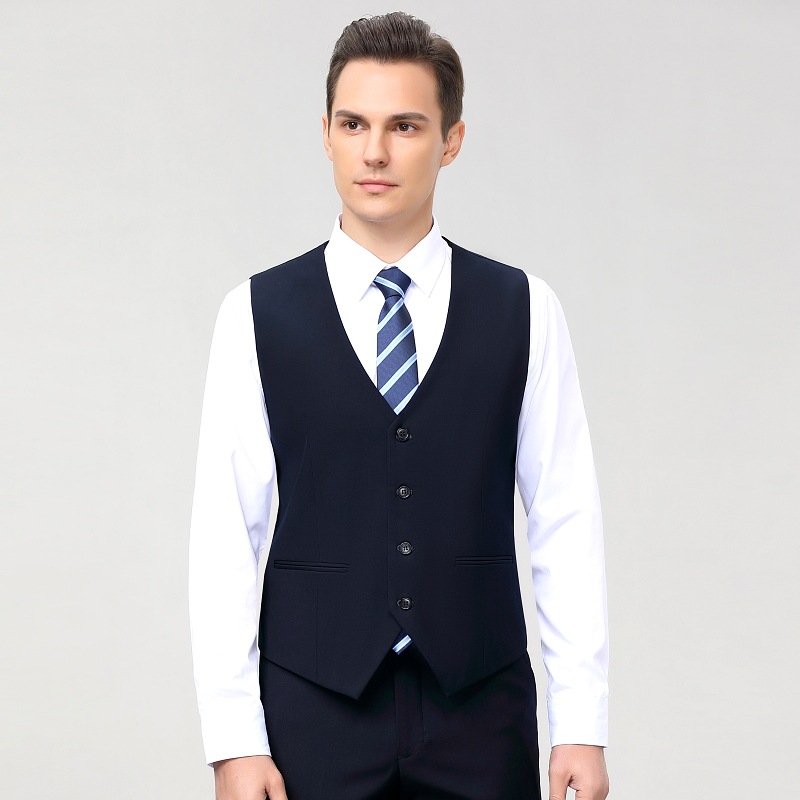 네이비 싱글 조끼