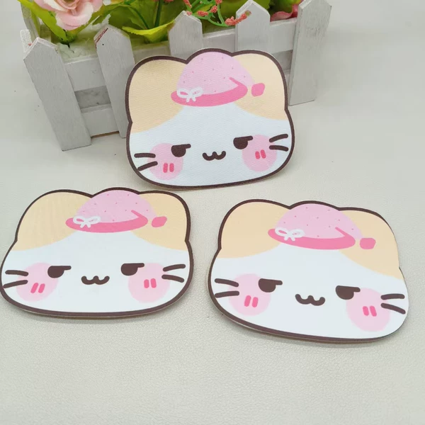 Cute and Quirky Grinning Cat Magic Stickers, Sweet Cat-Shaped Hair Bangs Stickers, Girly Cartoon Traceless Hair Clips