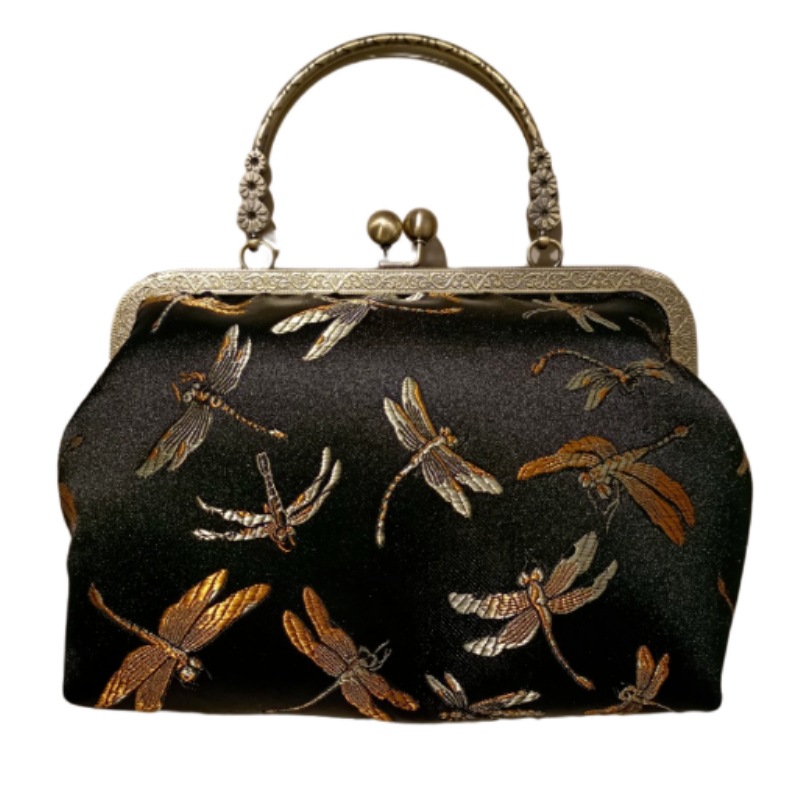 Borsa da donna Gushi Qianpin originale con chiusura dorata in broccato, borsa casual da sera_voghion.com