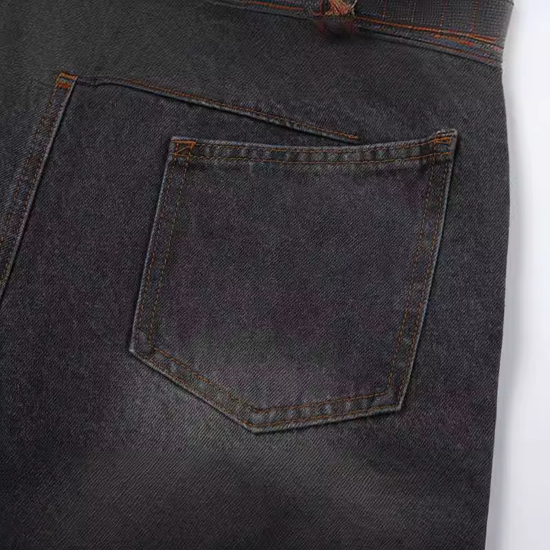 Men's Clothing retro multi-strand split jeans men's ins Fashion brand casual loose wide-leg trousers_voghion.com