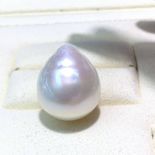 Natural Seawater Australian White South Sea Pearls 16-17mm Nearly Round with Strong Light and Slight Flaws