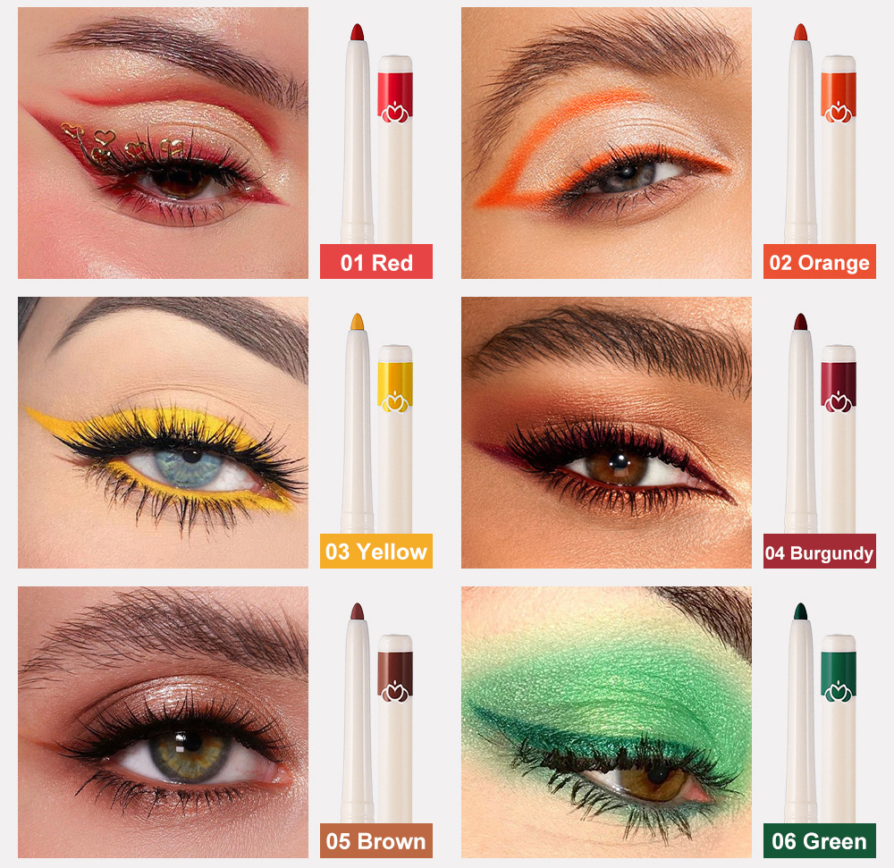 YOUNG VISION 12-piece box eyeliner gel pen is not easy to smudge eyeliner gel pen, colored eyeliner gel pen undefined