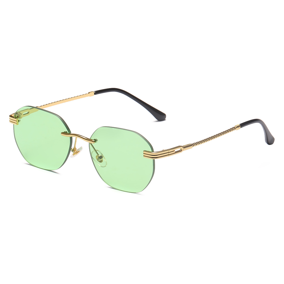 2022 nuevo marco pequeño sin marco gafas de sol decorativas de moda para mujer estilo de celebridad de Internet Ocean Film gafas de sol a prueba de rayos UV