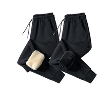 羊羔绒裤子男冬季加绒加厚保暖束脚卫裤大码宽松男款运动休闲长裤
