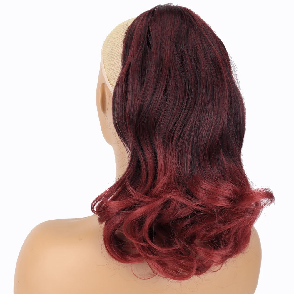 Cauda de caballo pelucón de garra clip de cabello corto cabello natural flor de pera quemado micro-roll de cola de caballo alta puede atar la cola de caballo baja