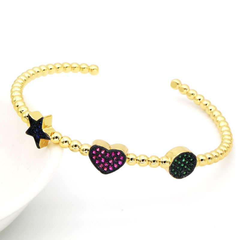 Fashion Star Copper Inlay Zircon Bangle 1 Piece