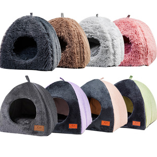Cat nest winter warm triangle thick three-dimensional closed cat bed dog nest cat house cat supplies wholesale