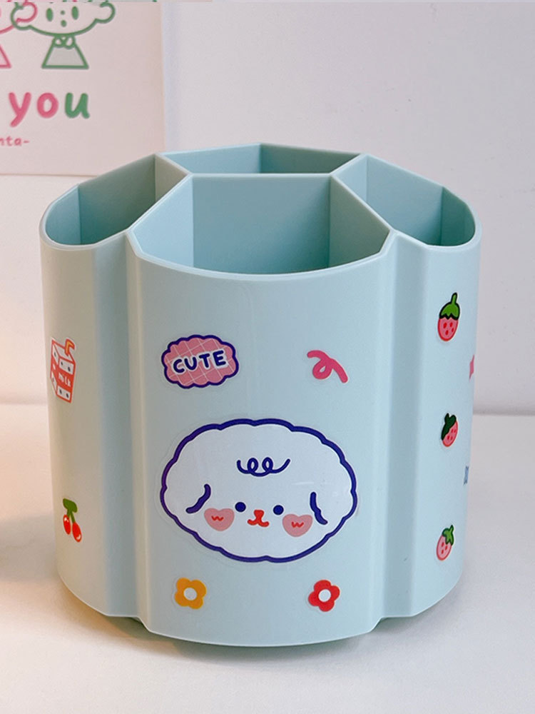 레이크 블루 회전 펜 용기 (스티커 보내기)