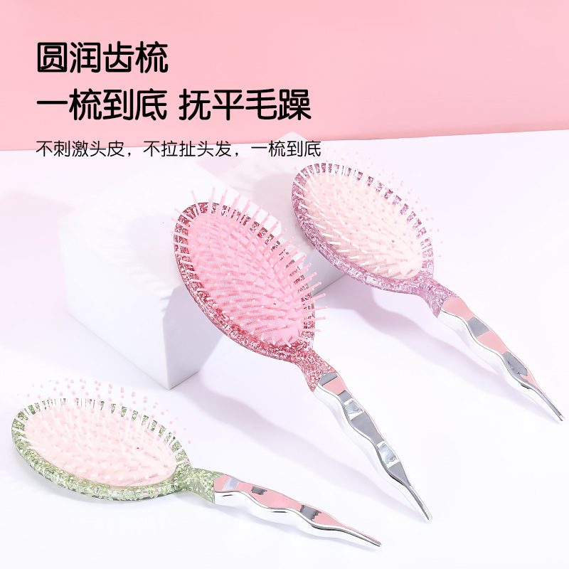 新しいマルチカラーオプションのスムーズヘアエアクッションコームマッサージふわふわスタイリングコームウェットとドライの両用ヘアスタイリングコーム|undefined