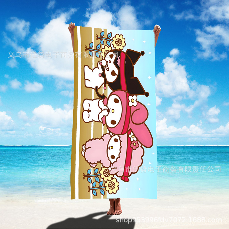 thumbnail image 1 of Cross Border temu Cartoon Sanrio Hello Kitty Kawaii Shawl Printing Absorbing Water Quick Drying Beach Bath Towel, 1 of 5