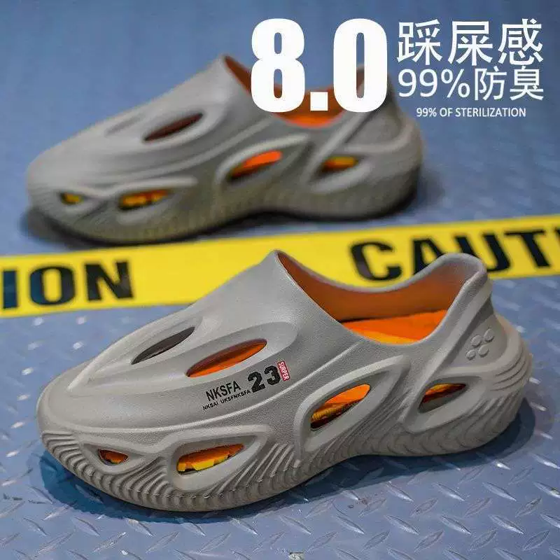 Мужская обувь Croc, модная верхняя одежда в корейском стиле, нескользящая обувь на мягкой подошве, сандалии для вождения, летние супер мягкие мужские пляжные туфли