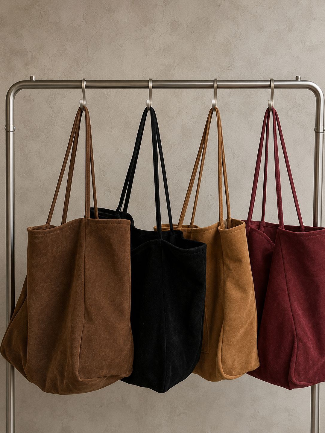 Großvolumige Schultasche aus Veloursleder in Herbst-Winter-Kollektion, Lazy-Style-Design, vielseitig kombinierbar, Handtasche mit großem Fassungsvermögen für Studentinnen und zum Einkaufen