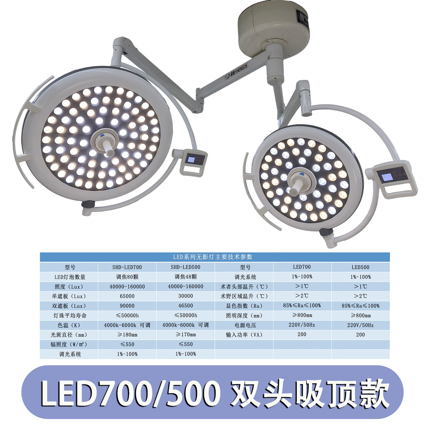 lámpara de LED sin sombra para quirófano especial lámpara de dos cabezas de alto rendimiento de color hospital plástico equipo de hospital de mascotas