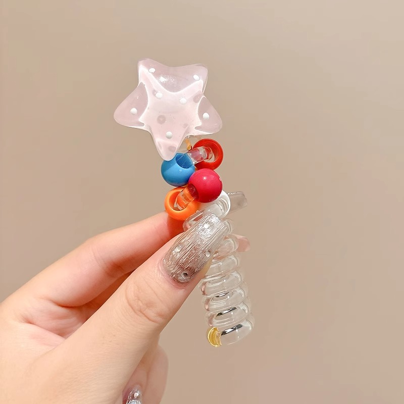 Gradiente de color gelatina línea telefónica cabello anillo cabeza cuerda para mujeres 2025 nueva banda de goma de cola de caballo alta toque de sombrero sin rastro temperamento