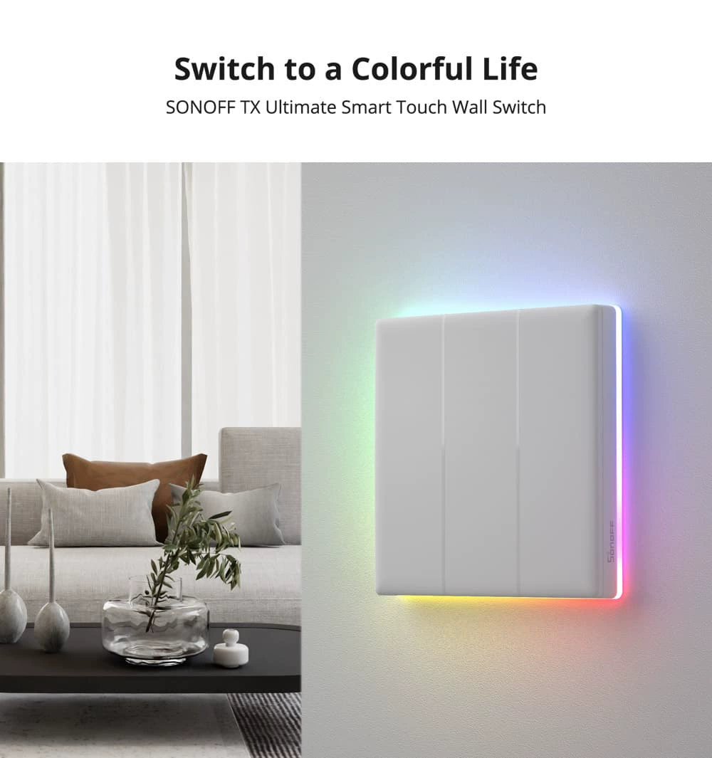 Sonoff TX T5 86 2C Wifi умный выключатель настенный полный экран сенсорный дистанционное управление умный