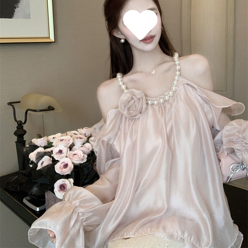【1902人のコレクション】セレブ娘のフレンチシャツ、パールホルターネックトップ、純粋な欲望と妖精のような気質|undefined