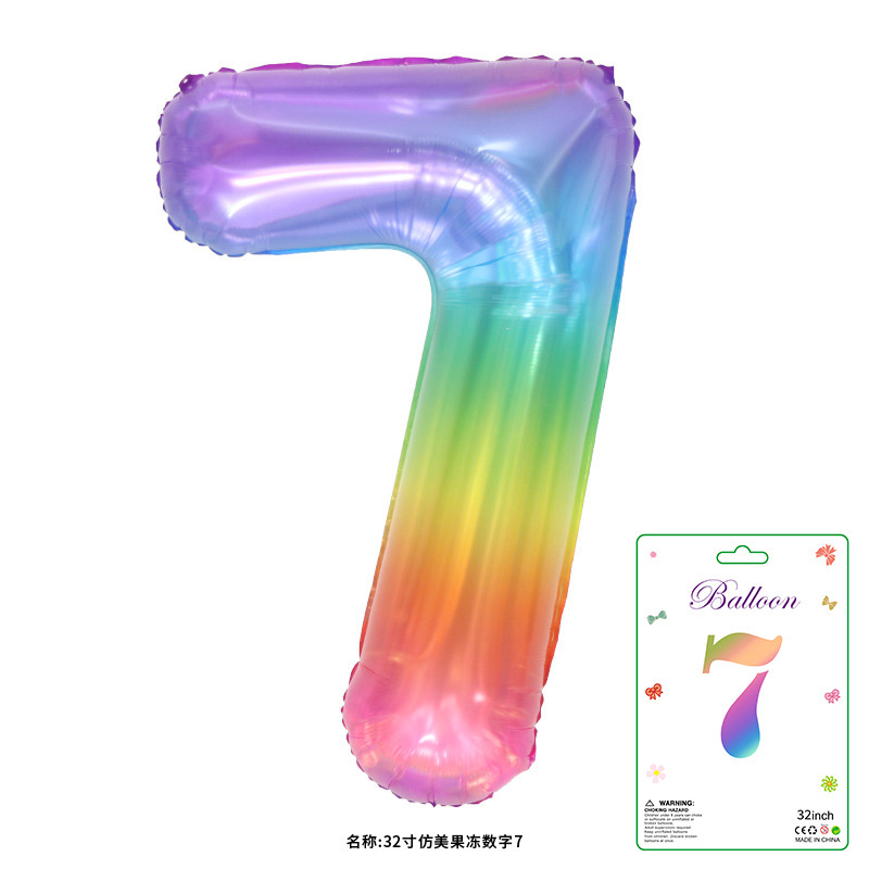 32寸卡装美版数字0到9气球儿童生日派对装饰婚庆婚房布置数字气球|undefined