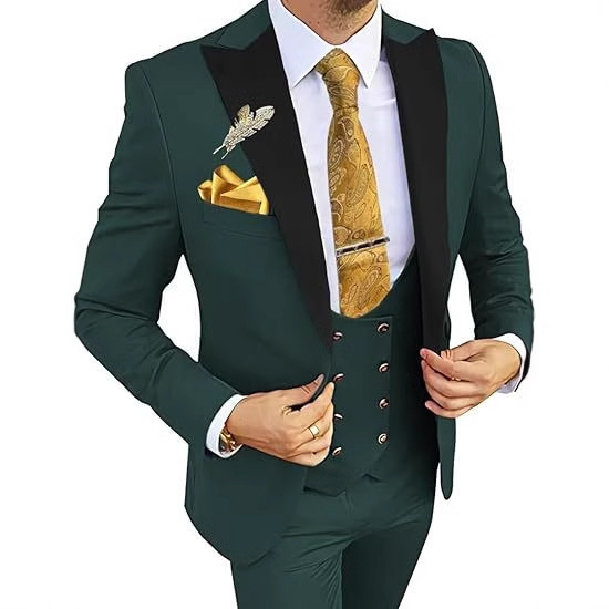 Men's Slim-Fit Double-Breasted Suit 2026 New Model for Weddings, Balls, and Business Formal Wear, Aliexpress Supply