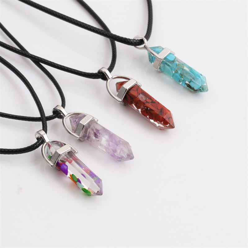 Nihaojewelry Mode Turquoise Multicolore Collier Pendentif Hexagonal Bijoux En Gros display picture 1