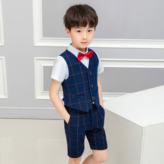 Prince stage evening dress summer children's clothing new style boys' small suit vest suit Korean version Children's Day