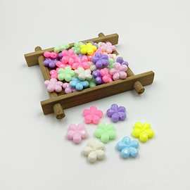 PS塑料五瓣直孔小花串珠 马卡龙色系切面花瓣珠春天色DIY串珠材料