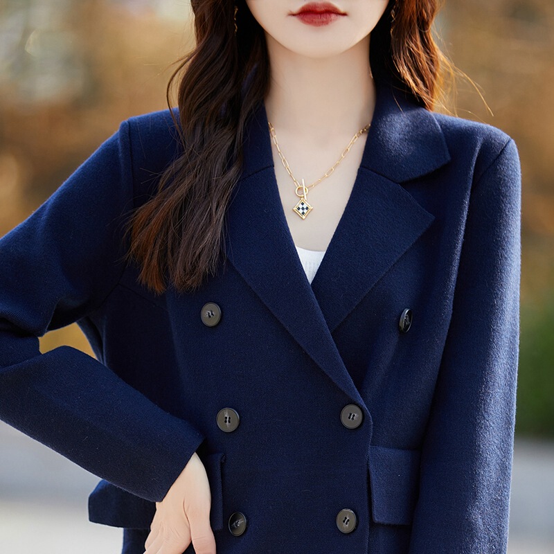 Spring New Knitted Dress Collar Cardigan Jacket Women's Solid Color Long-sleeved Double-breasted Loose Top Slim Thin Cardigan