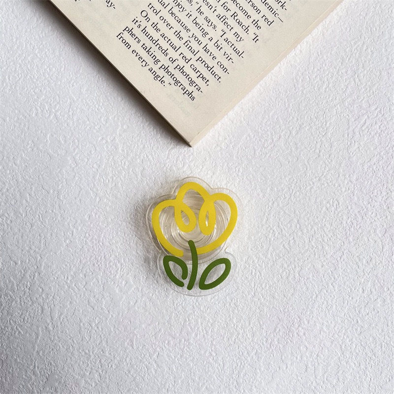 노란색 튤립 투명 홀더