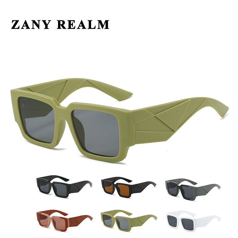 Nueva caja de color de contraste geométrico gafas de sol transfronterizas Street Hot Girl motocicleta gafas de sol Comercio exterior fabricantes europeos y americanos en stock