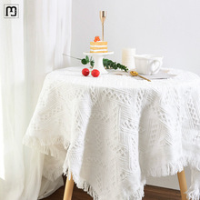 贝顺北欧茶几垫桌布INS风白色床头柜布罩长方桌圆桌台布防尘盖布