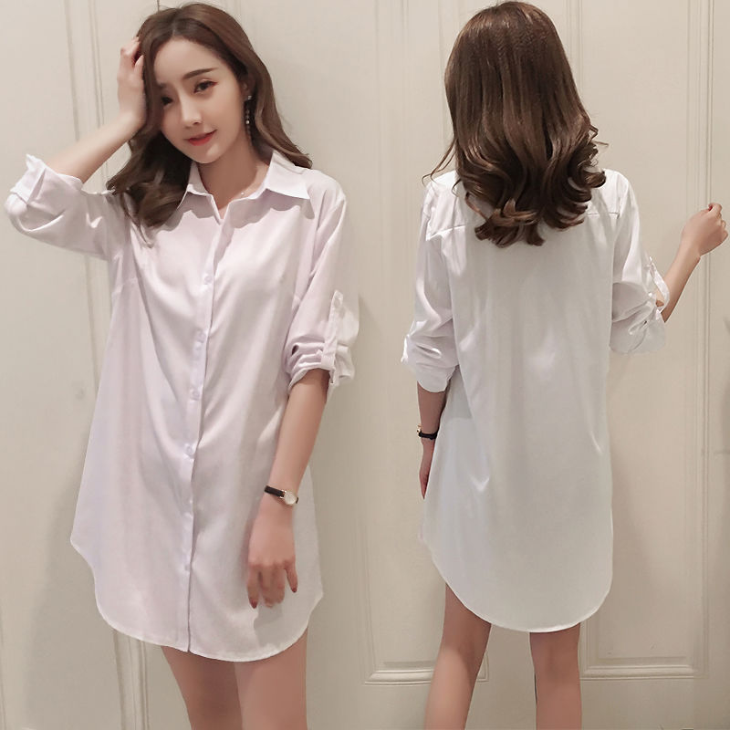 White Shirt for Women Spring & Fall New Long-Sleeved Loose Korean Style Versatile Plus Size Women's Mid-Length Bf Bottoming Shirt for Women White Shirt for Women Spring & Fall New Long-Sleeved Loose Korean Style Versatile Plus Size Women's Mid-Length Bf Bottoming Shirt for Women