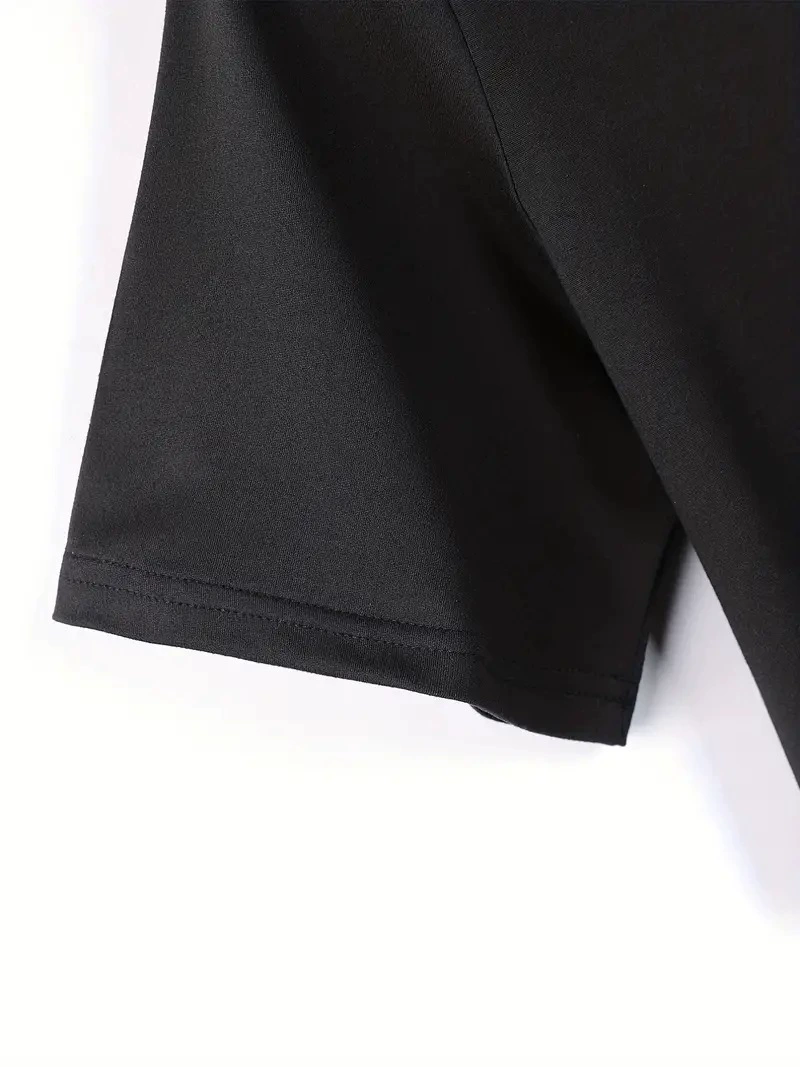 Летняя одежда, черная футболка, семейный стиль, без упоминания wholesale, (Cross-border trading), круглый вырез, с коротким рукавом