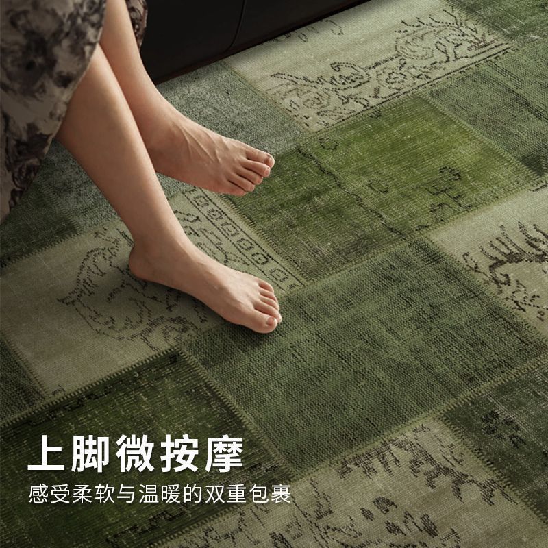 新しい中国風のレトロなリビングルームカーペットハイエンドの軽い豪華な特殊な形状の不規則な寝室のベッドサイドマット2025新しい中古|undefined