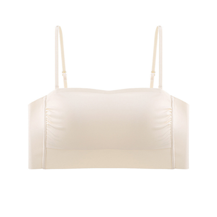 Simple brillante sentido cero cómodo sin costura pequeña Correa ropa interior sin anillo de acero fino sin anillo de acero tubo superior sujetador 6017