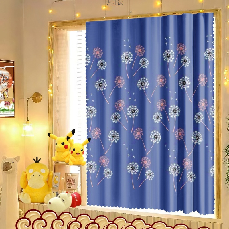 Curtain Rental Room Shading Cloth Hole-free Simple Partition Dormitory Home Shading Thickened Door Curtain Balcony Floating Curtain