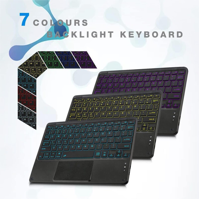 Suitable for Mobile Phones and Tablets, Bluetooth Keyboard with Rgb Colored Lights, Magnetic Suction, Single-Mode Charging, Touch-Sensitive Magic Keyboard, Contact Connection