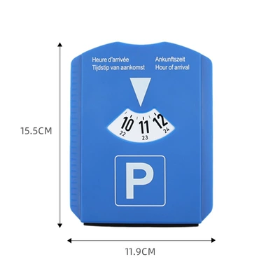 Temporary Parking Sign, Multifunctional Car Snow Removal Scraper, Car Tire Tread Gauge, with Euro Coin Parking Timer (Nömrəli dayanma kartı) - blue-opp-bag