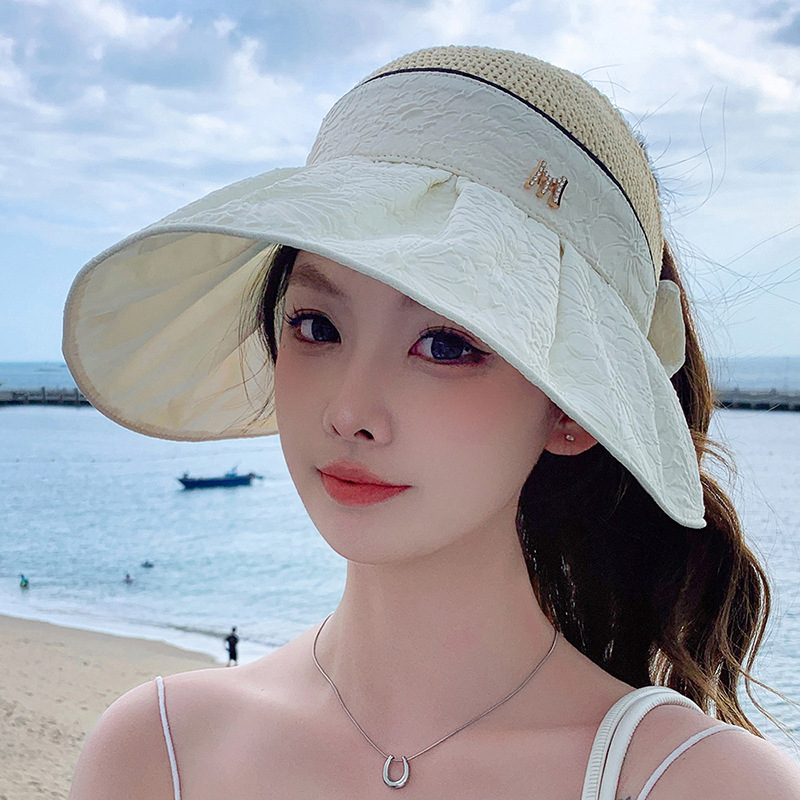 Women's Sun Visor Hat Stylish Travel Beach Sun Protection Hat_voghion.com