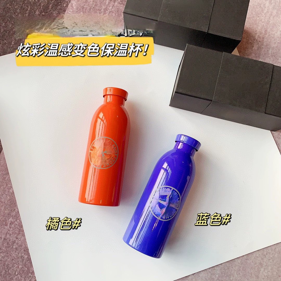 500ml新款不锈钢炫彩温感变色保温杯水杯水壶遇热变色保温保冷