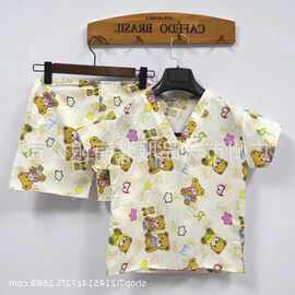 全新一次性儿童汗蒸服棉男女童浴服可爱亲子装桑拿服汉蒸的衣服