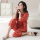 2025 new woven cotton pajamas cropped sleeves pants summer cotton plus size summer middle-aged and elderly home clothes