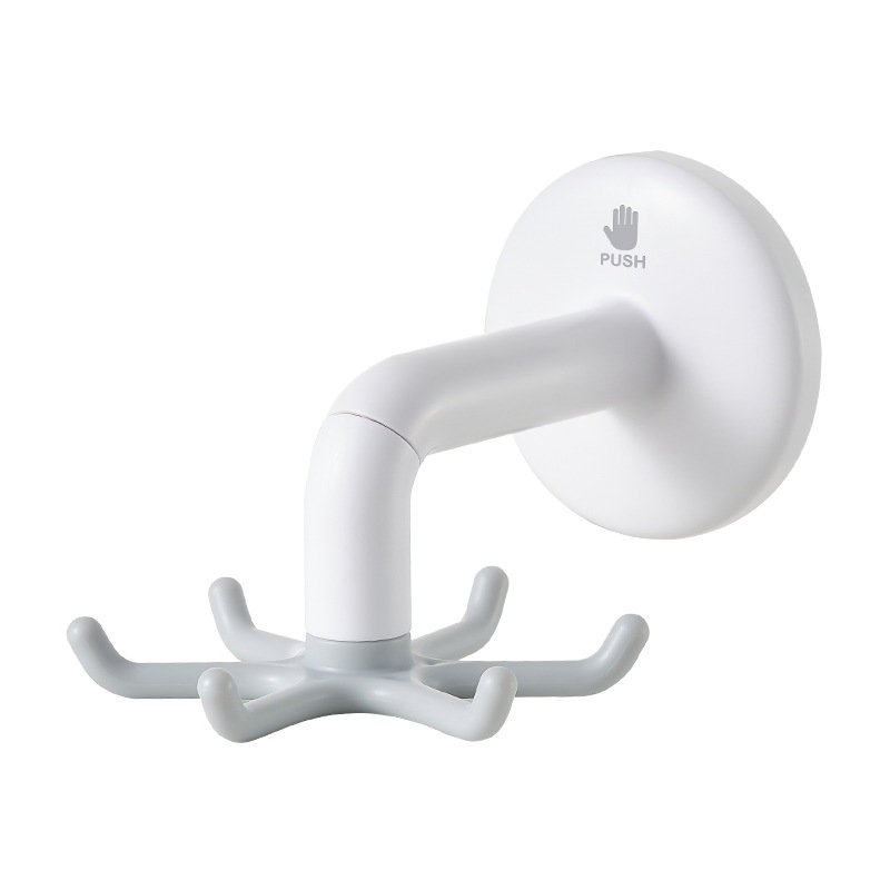 Gancho giratorio de cocina, ventosa, estante montado en la pared, olla sin perforaciones para el hogar, estante de almacenamiento de cuchara, estante para espátula