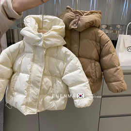 儿童羽绒棉棉服韩国代购童装冬季女童轻薄男童中短款宝宝连帽外套