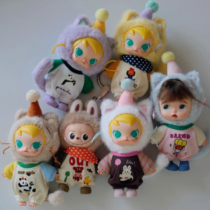 【Jumpsuit】10Cm Mini Labubu 4.0 Doll Clothes Iabubu Outfit Changeable Doll Clothing Cartoon