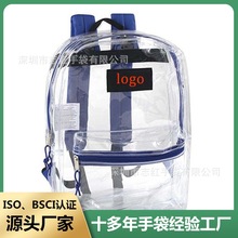 欧美新款PVC背包透明PVC双肩书包学生书包防水透明背包