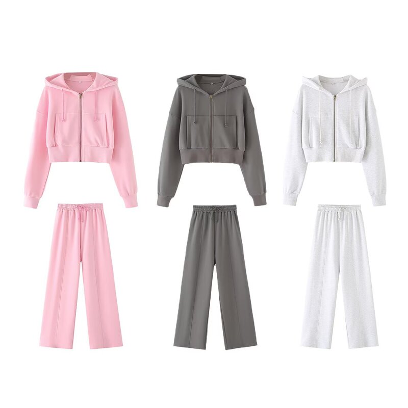 Myst & Za Women's 2024 Spring and Summer New Fashion Comfortable Loose High Waist Wide Leg Jogging Pants 8417303