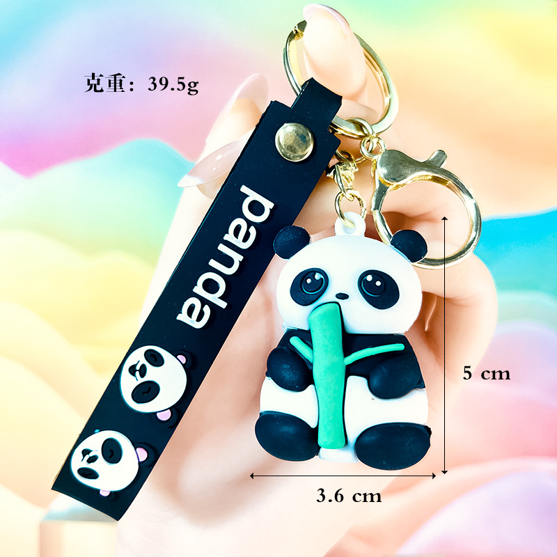 钥匙扣抱竹小熊猫钥匙扣卡通可爱水果熊猫挂件包包旅游礼品批发挂饰 挂件详情8